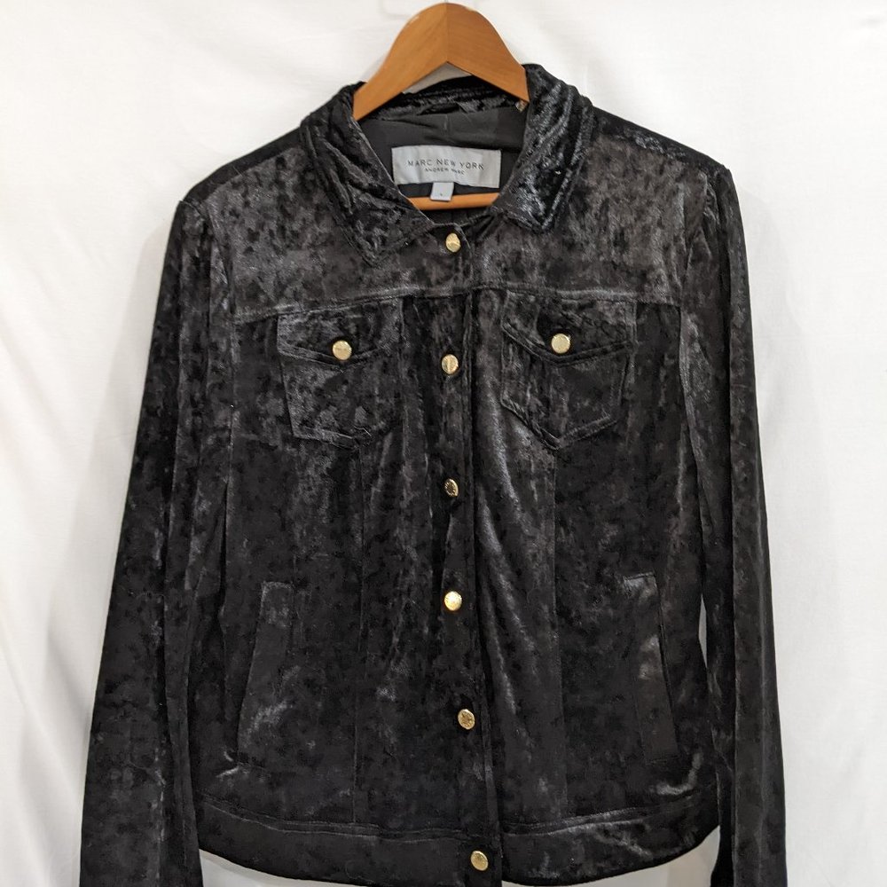 Black crushed velvet jacket